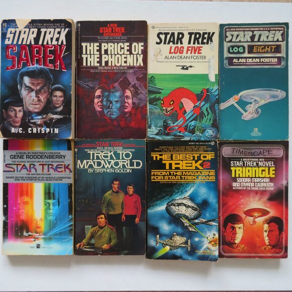 Lot of 8 Star Trek Paperback Books TOS Vintage Sci-Fi Kirk Spock - Picture 1 of 3